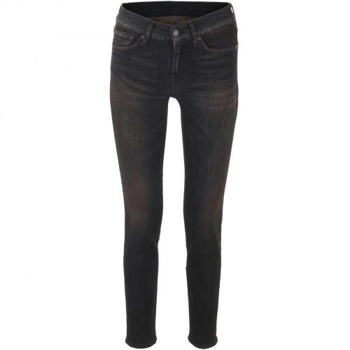 7 for all mankind Black Brown Skinny Jeans Gwenevere
