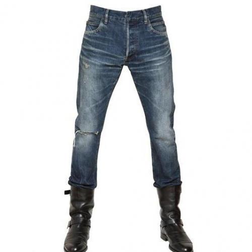 Balmain - 18Cm Sechs Taschen Kaputte Denim Jeans
