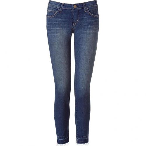 Current Elliott Dark Blue Washed Low-Rise Jeans