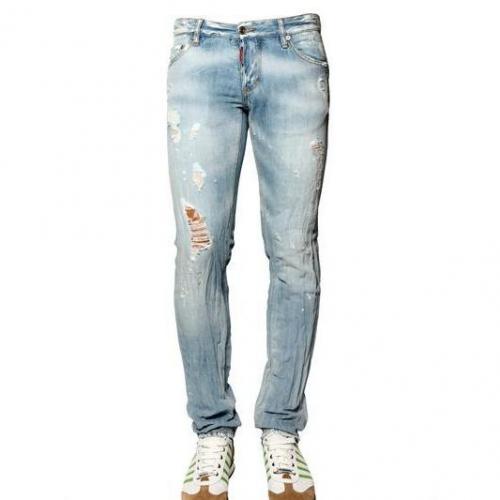 Dsquared - 19Cm Leinen Blend Denim Slim Fit Jeans