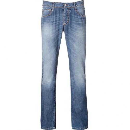 Ermanno Scervino Blue Washed-Out Regular Jeans