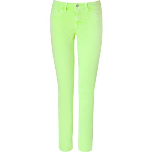 J Brand Jeans Neon Yellow Mid-Rise Skinny Pants