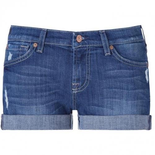 Seven for all Mankind Baywater Blue Destroyed Jeansshorts